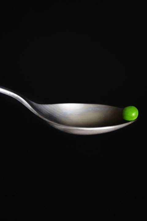 Lonely, single, pea, spoon
